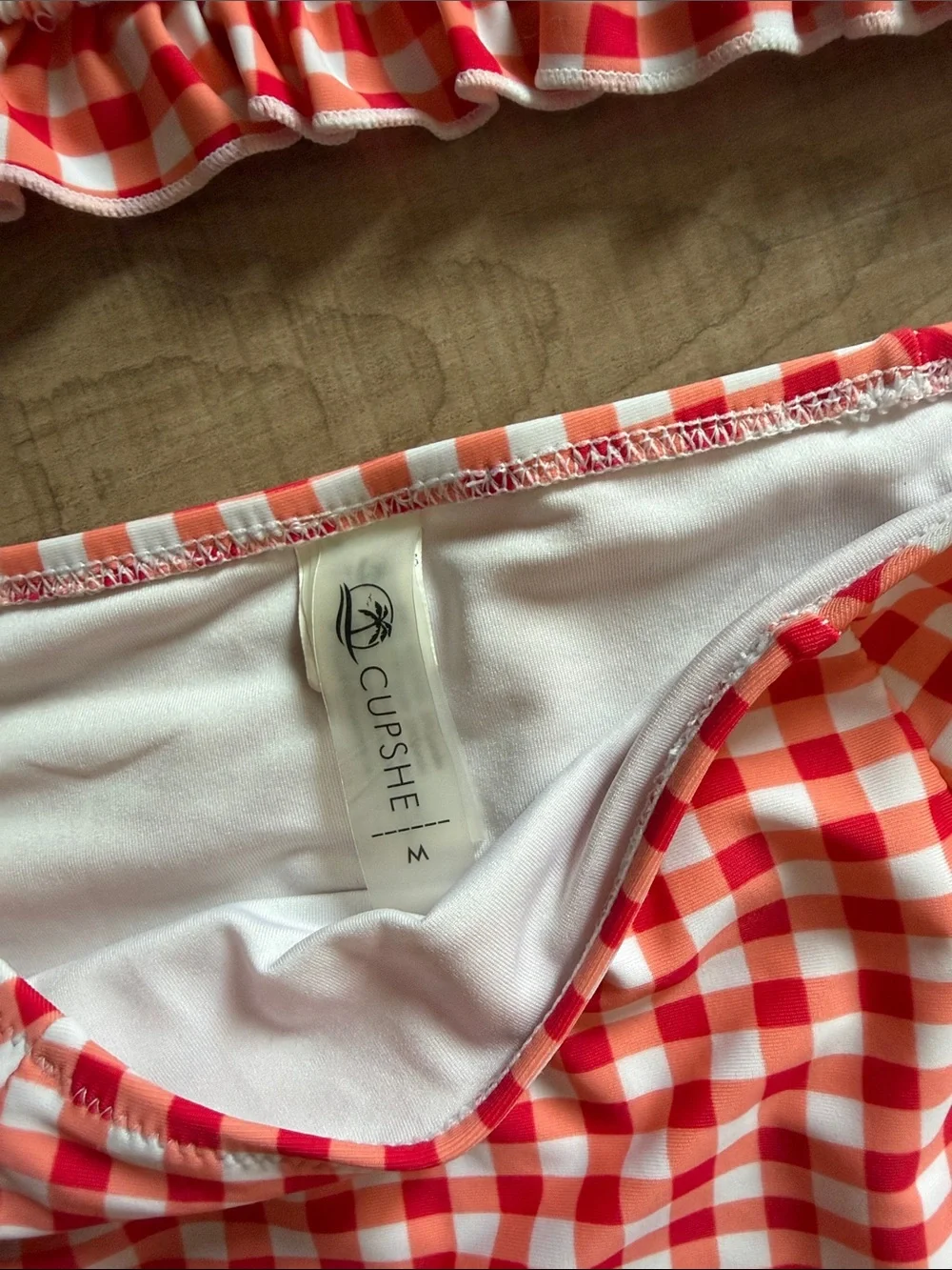 Cupshe Gingham Ruched Swimsuit